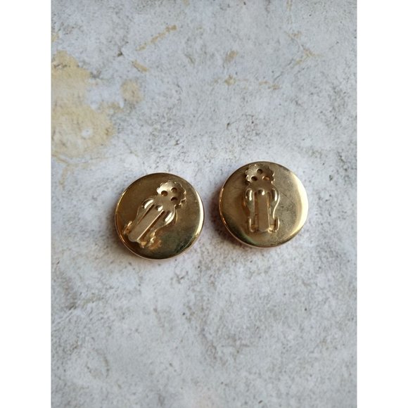 Vintage Red Enamel Clip on Earrings with Oriental Leaf Design Christmas - Picture 4 of 4